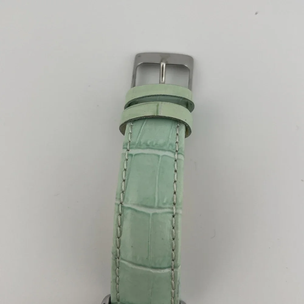 Pastorelli Watch Women 34mm Case MOP Dial Blue Leather Band Swiss- New Battery